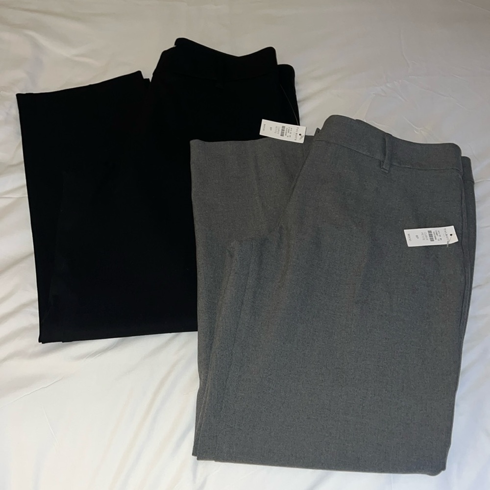 Two Pairs of Slacks TALBOTS PETITE size 8P NWT Black and Grey